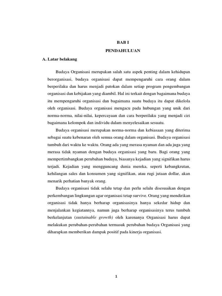 Perubahan Budaya Organisasi Memahami Budaya Organisasi