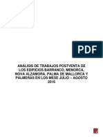 Análisis de Trabajos Periodo Julio y Agosto 2016