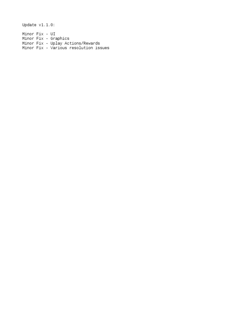 Update v1.1.0: Minor Fixes Overview | PDF | Computers