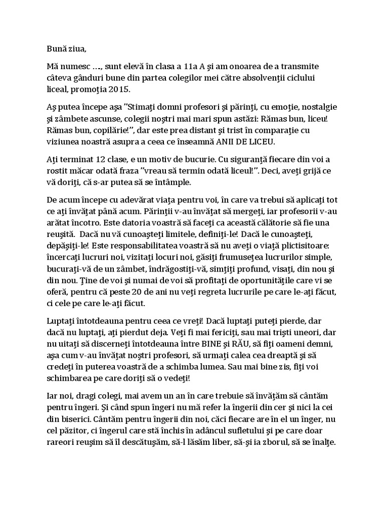 Discurs Final A 11a Model