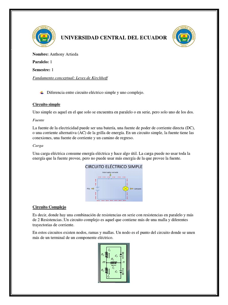 UCE Leyes de Kirchhoff Electricidad