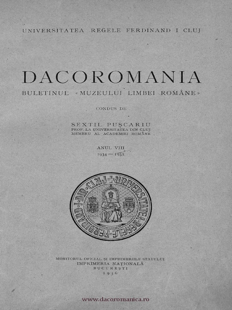 Dacoromania Buletinul Muzeului Limbei Române, 08, 1934-1935 PDF bild bild