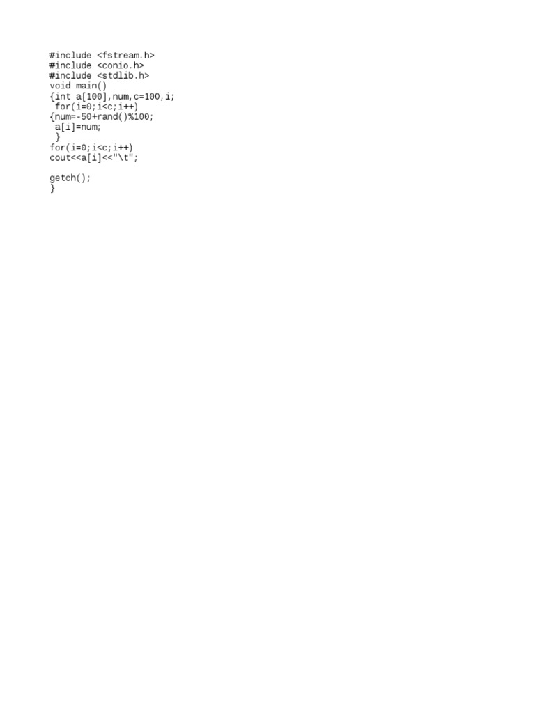 Random Number Array Generation in C++ | PDF