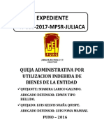 Queja Administrativa Por Utilizacion Indebida de Bienes de La Entidad