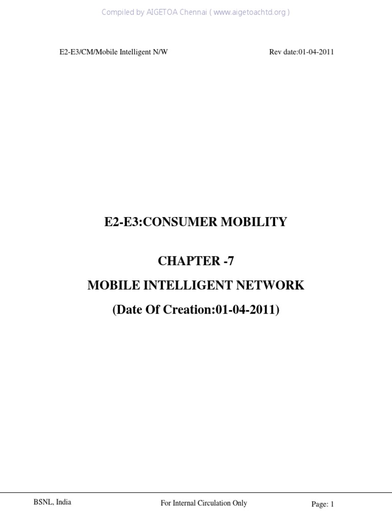 Mobile Intelligent Network in India | PDF | Roaming | Computer Network