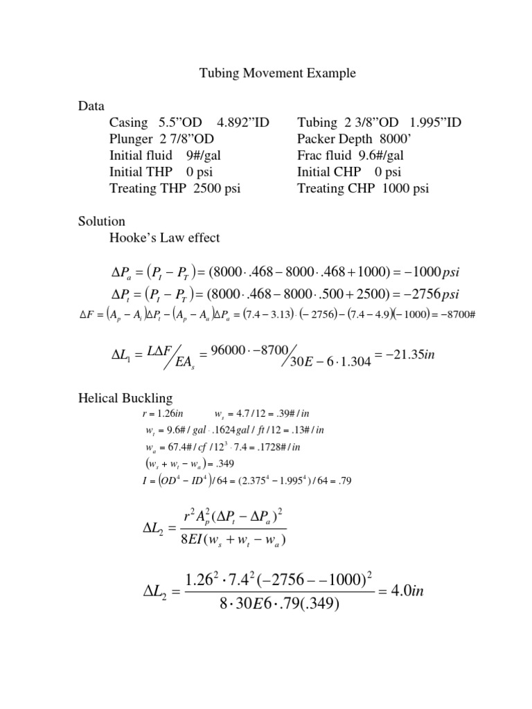 Tubing Movement Example PDF Nature