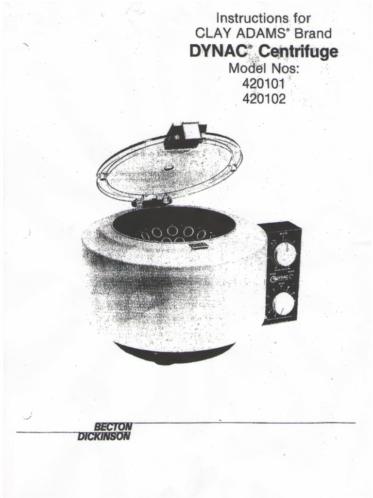 DYNAC Centrifuge Model 420101 Manual | PDF | Machines | Centrifugation