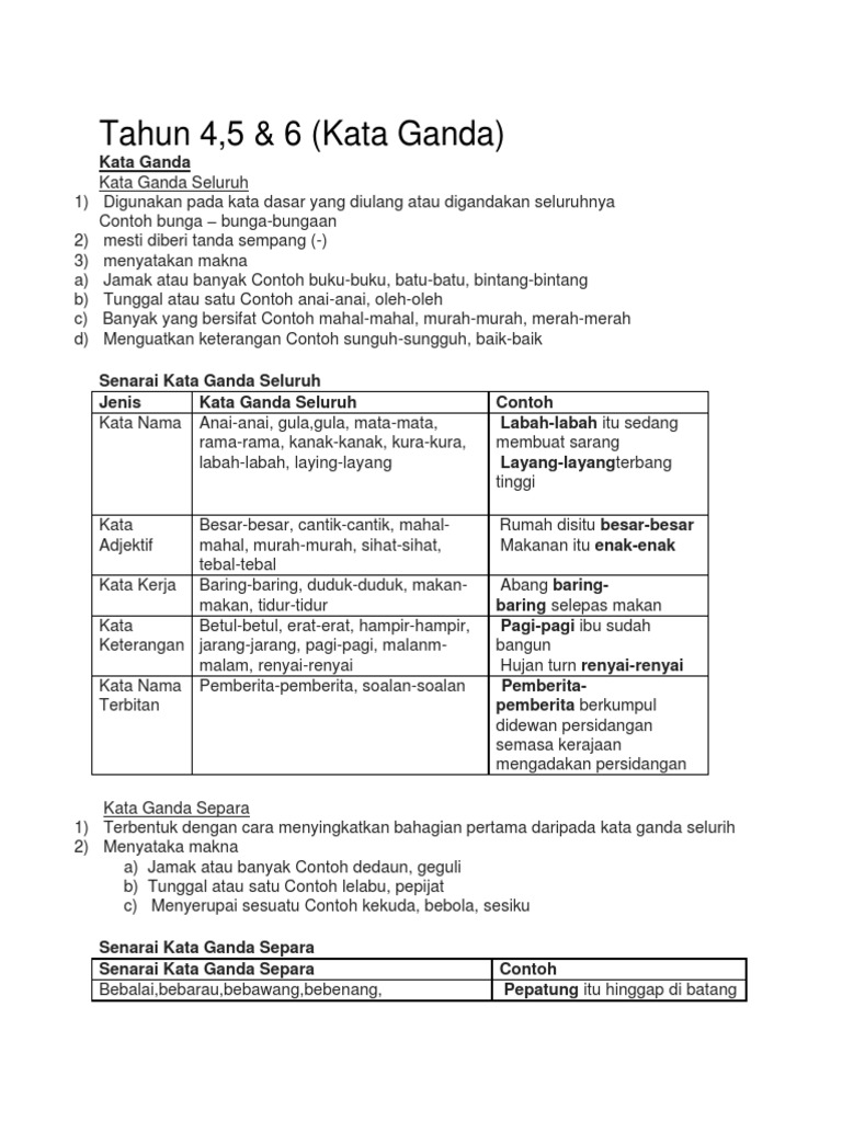Kata Ganda Tahun 5 Pdf