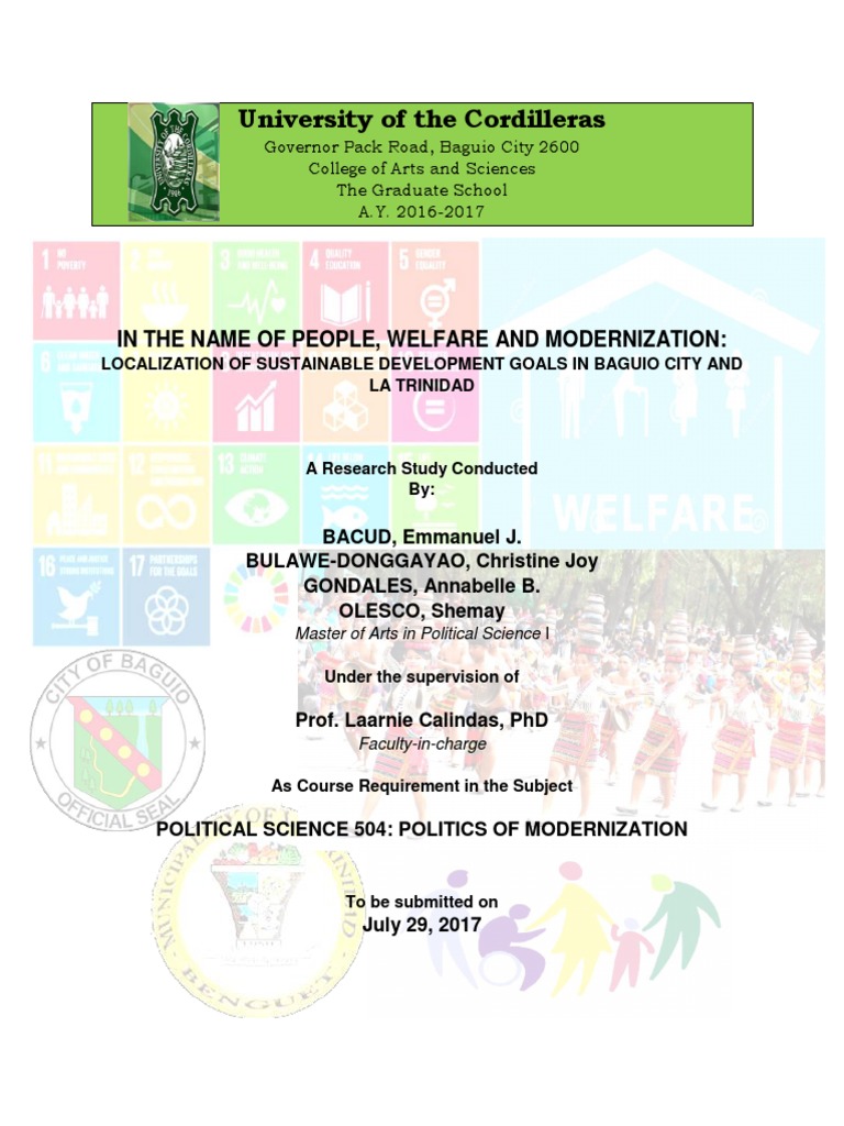 Localization Of Sdgs In Baguio City And La Trinidad 2017 Download