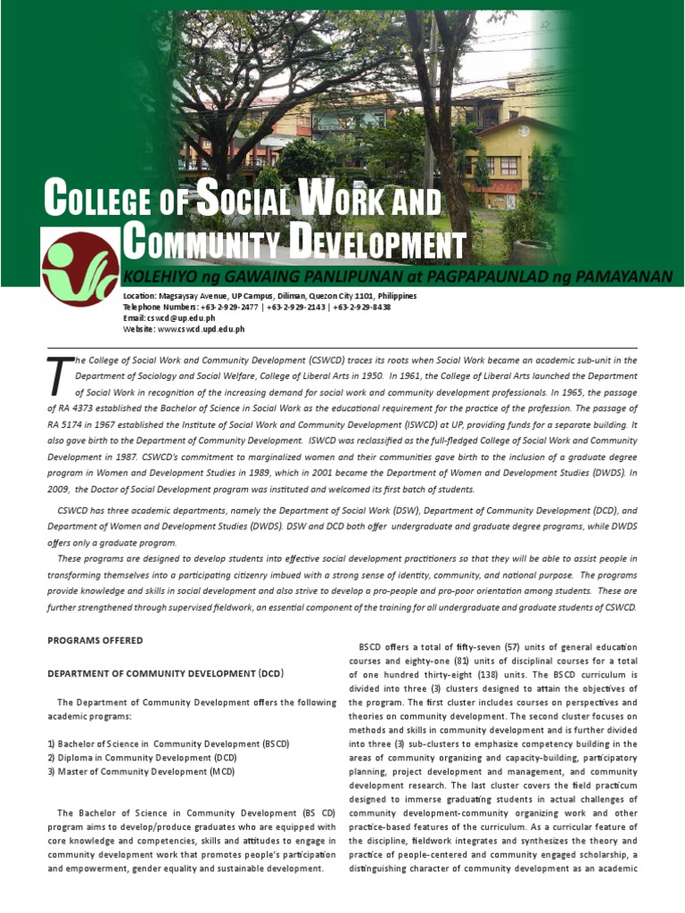 UP Diliman Community Development Programs | PDF | University And ...
