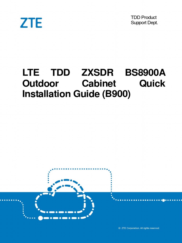 LTE TDD ZXSDR BS8900A Outdoor Cabinet Quick Installation Guide