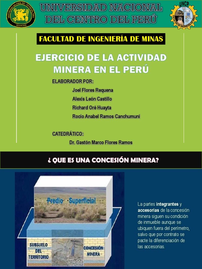 Ejercicio de La Actividad Minera | Minería | Minerales