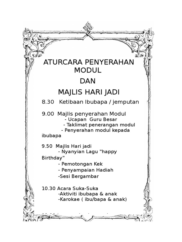 Aturcara Majlis | PDF