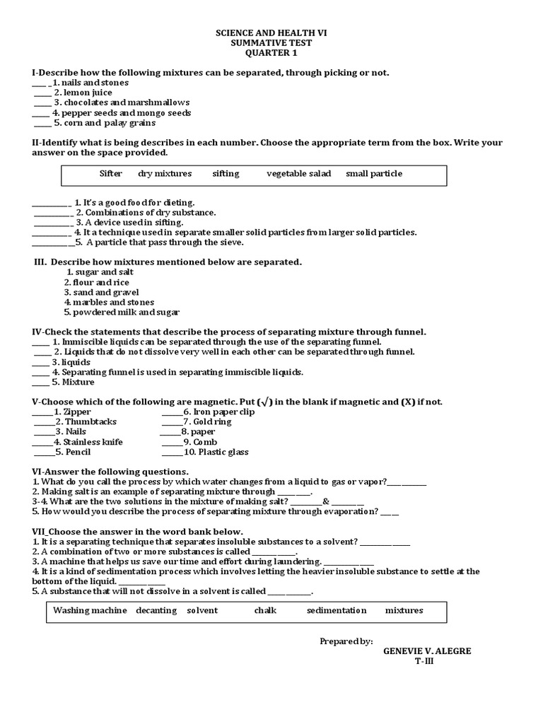 worksheet Separating Mixtures Worksheet 100 worksheet mixtures and solutions answers 35 best st science 6 q1 mixture solvent