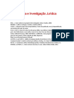 Metodologia e Investigação Jurídica