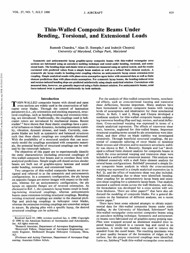 JAcrft27-7 Thin-Walled Composite Beams Under Bending Torsional ...