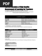 The 12 Principles of High Quality Assessment of Learning For Teachers