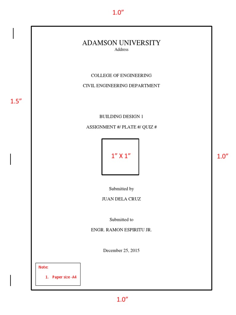 Adamson University Civil Engineering Assignment | PDF