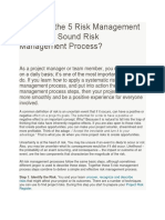 Steps On Risk Management Plan
