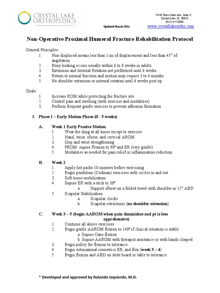 Non Operative Proximal Humeral Fx | Anatomical Terms Of ...