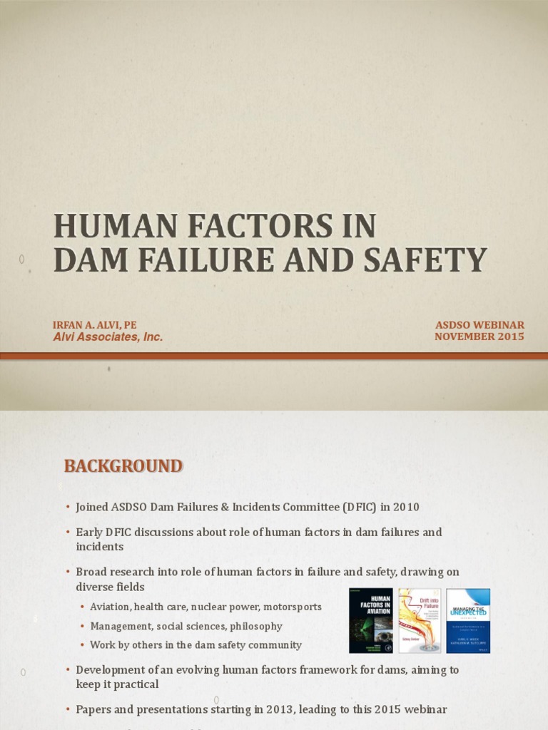Human Factors in Dam Safety Analysis | PDF | Dam | Risk