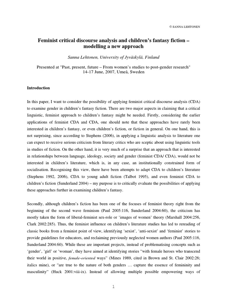 feminist-critical-discourse-analysis-lehtonen-pdf-discourse-feminism