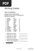 Writing Dates - Numbers PDF