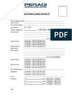 Formulir Pendataan Ulang Advokat PDF