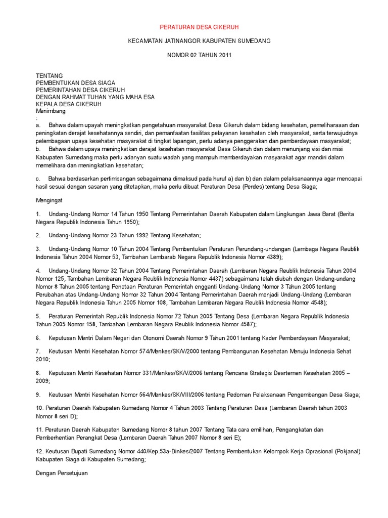 Contoh SK Desa Siaga PDF
