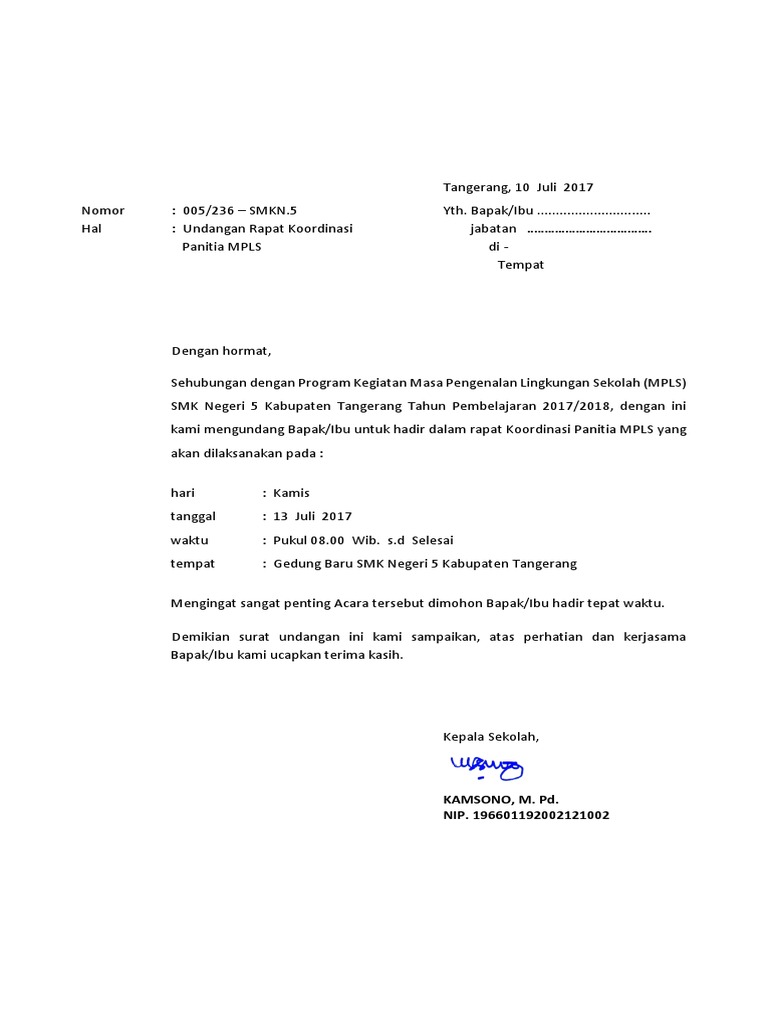 Contoh Surat Undangan Rapat Koordinasi : Contoh Surat Undangan Rapat Osis / Contoh surat undangan rapat warga dilingkup rt dan rw.