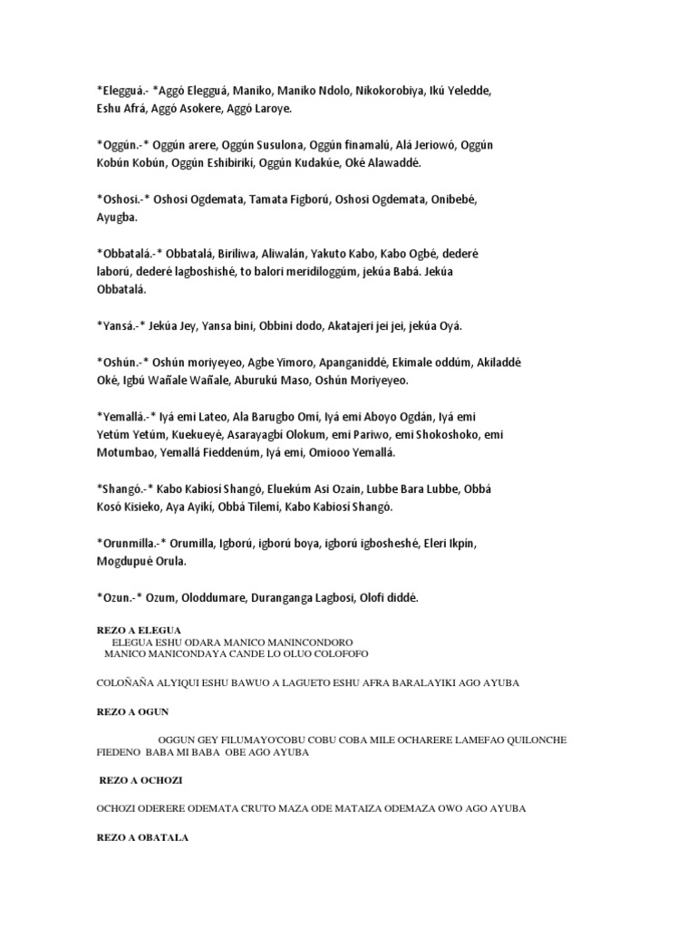 Rezos Osha Richard P Deidades Religion Etnica rezos osha richard p deidades