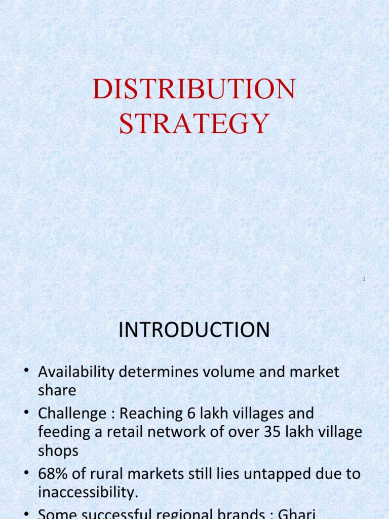 Distribution Strategy in rural marketing