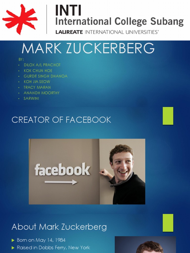 Mark Zuckerberg: Facebook Creator Bio | PDF