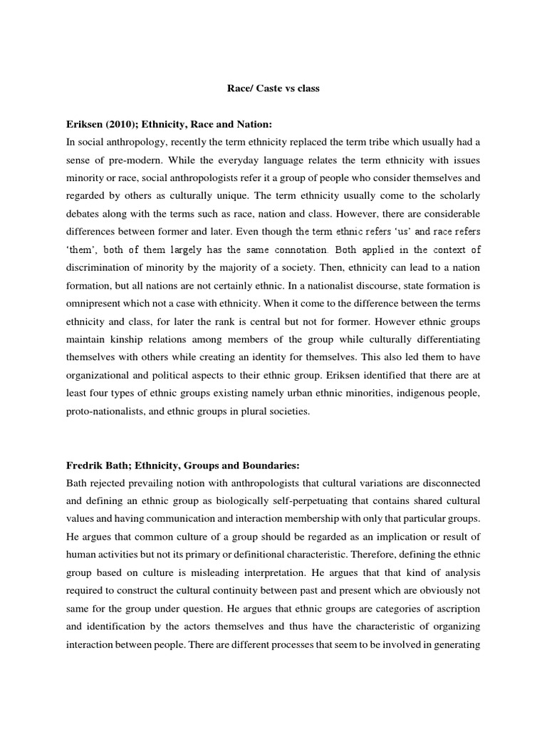 Race, Ethnicity, and Class Dynamics | PDF | Ethnic Groups | Race (Human ...