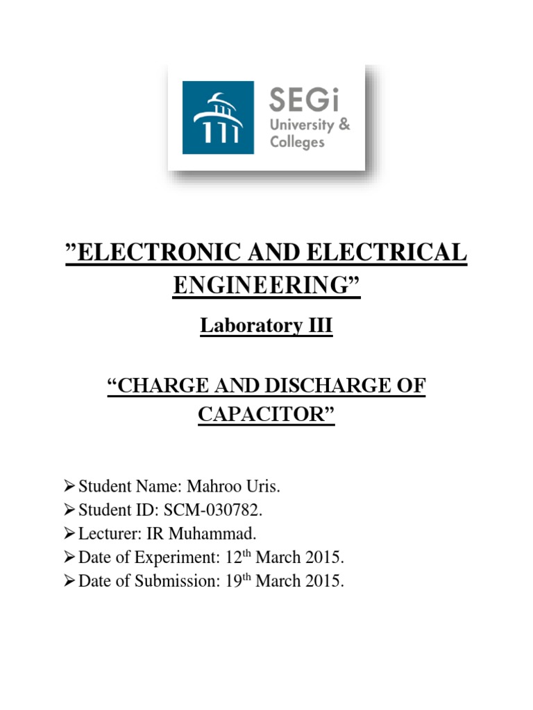 Charging and Discharging of A Capacitor | PDF | Capacitor | Voltage