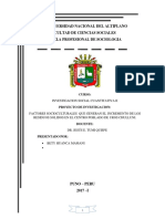 Factores Socioculturales Que Generan El Incremento de Los Residuos Solidos en El Centro Poblado de Uros Chulluni