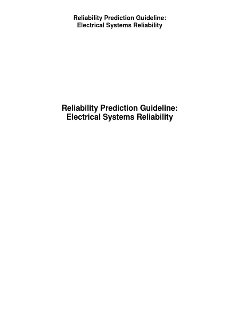 Electrical Sistem Reliability Pdf Reliability Engineering