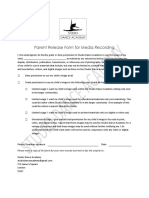 Parent Release Form For Media Recording