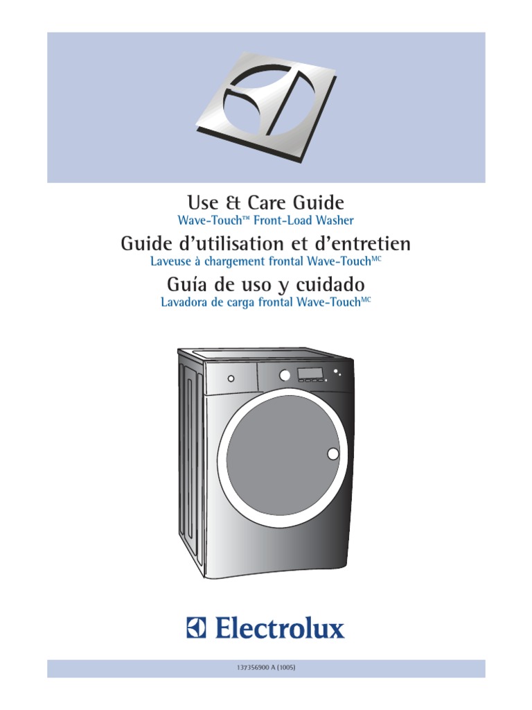 Electrolux Ewfls70jiw Use and Care Manual Washing Machine Clothing
