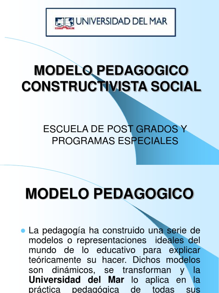 Modelo Pedagogico | PDF | Constructivismo (filosofía de la educación) |  Aprendizaje