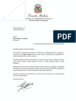 Danilo Medina Lamenta Fallecimiento de Felipe Espinal. Carta de Condolencias