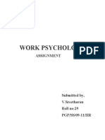 Work Psychology: Assignment