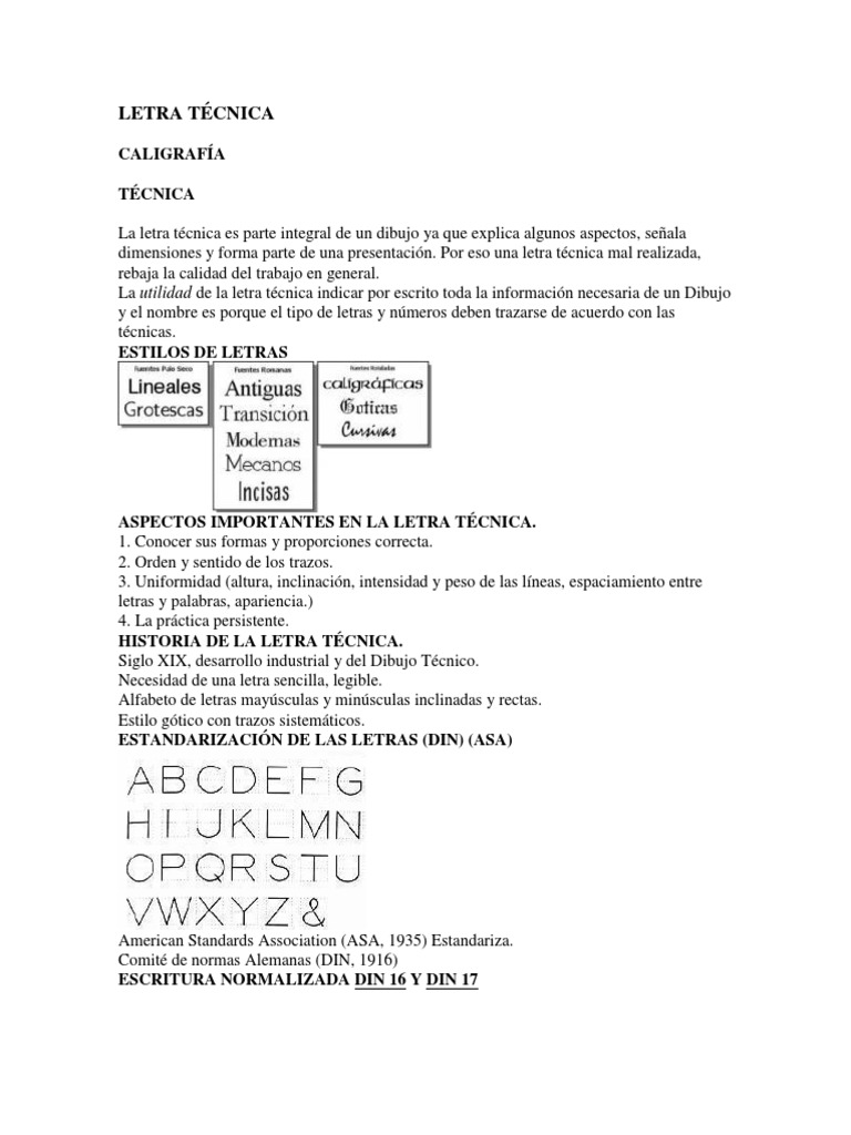 Letra Técnica | PDF | Dibujo | Lápiz