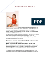 Desarrollo Motor Del Niño de 0 A 3 Años PSICOMOTRIZ