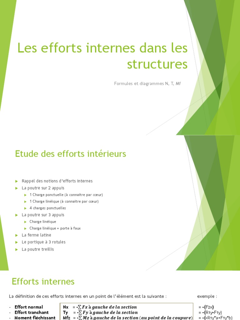 Efforts internes dans les structures | PDF | Flexion (matériau ...