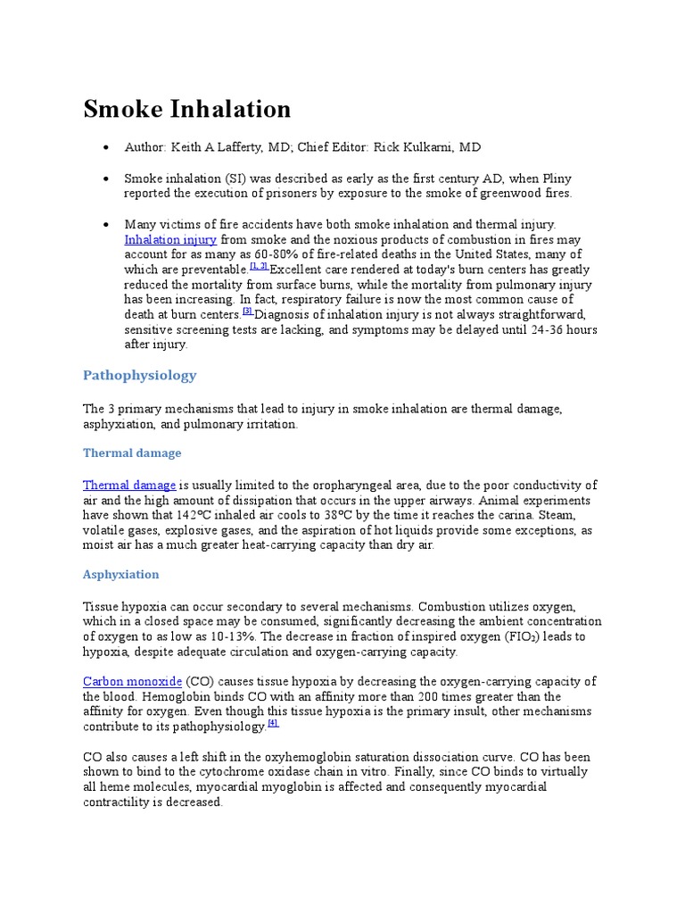 Smoke Inhalation Cyanide Burn