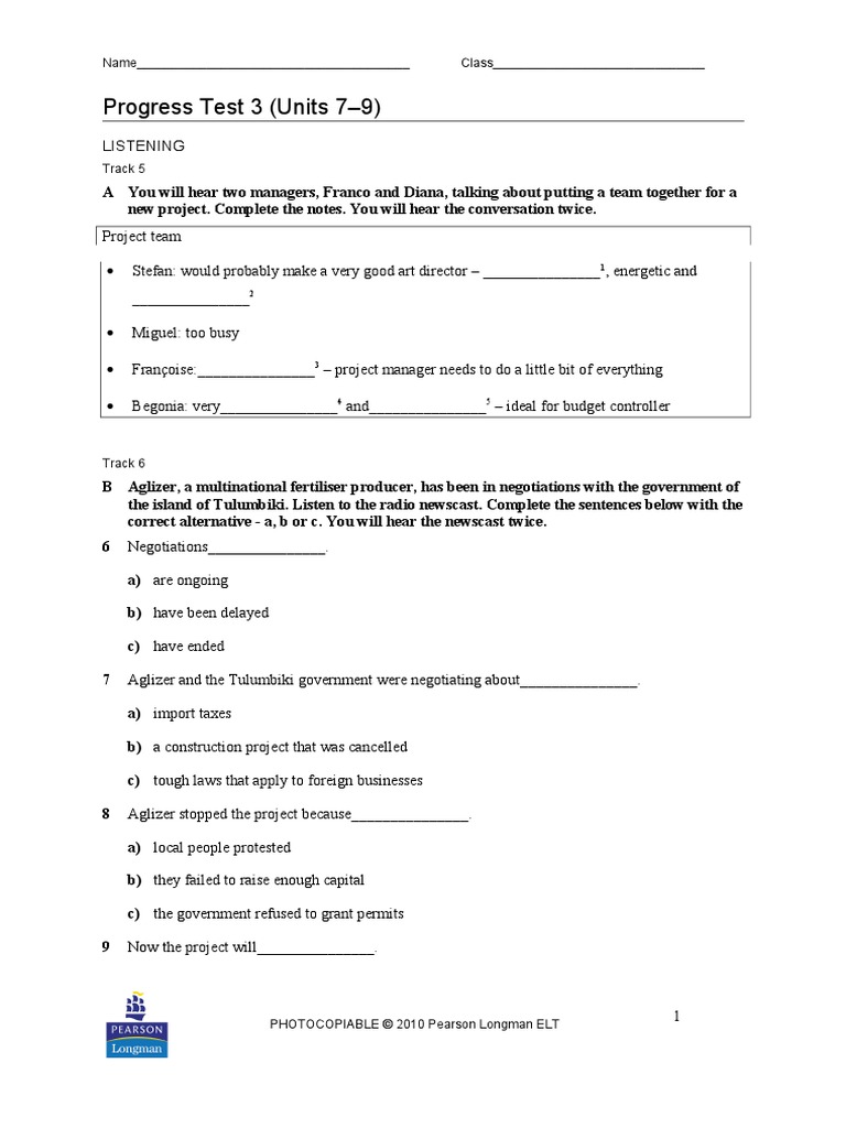 Progress Test 3 PDF | PDF | Wealth | Résumé
