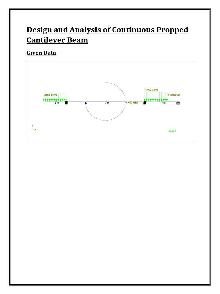 Design and Analysis of Continuous Propped Cantilever Beam | PDF ...
