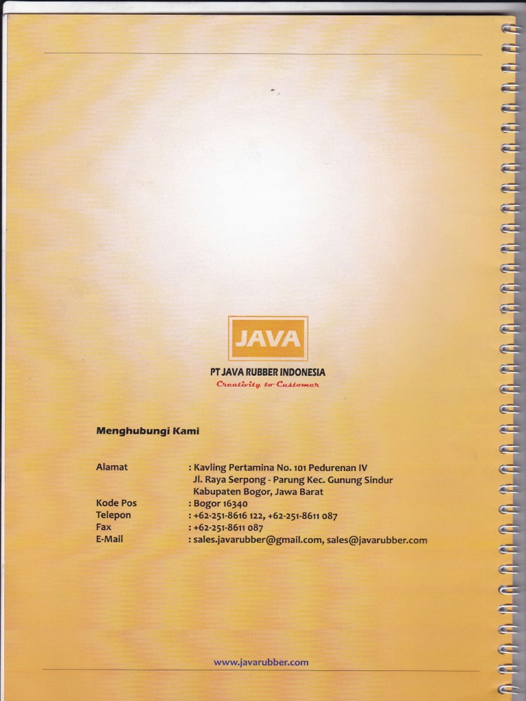 Contact Information for PT Java Rubber | PDF