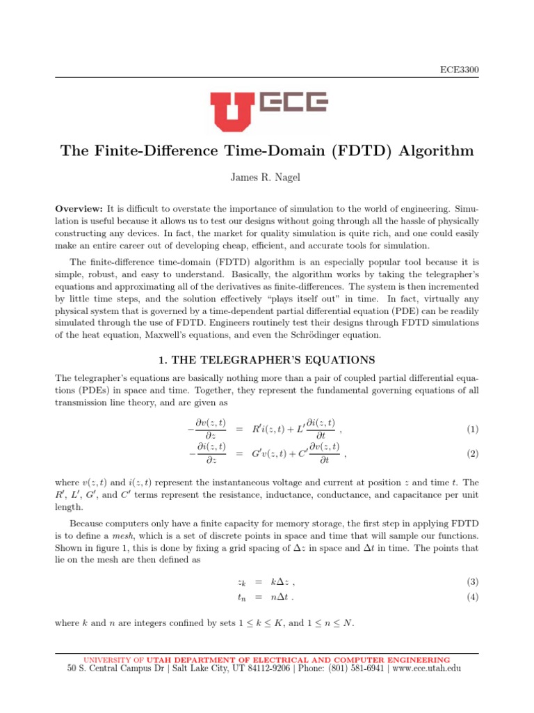 FDTD Algorithm Overview and Methods | PDF | Partial Differential ...